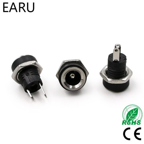 10Pcs 3A 12v For DC Power Supply Jack Socket Female Panel Mount Connector 5.5mm 2.1mm Plug Adapter 2 Terminal Types 5.5*2.1 ► Photo 1/5