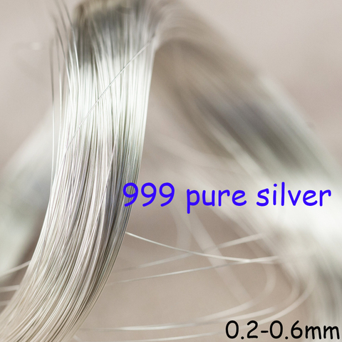 S9999 Silver Wire DIY Hand-Made Accessories Winding Wire Material Sterling Silk 1 M Pure Solid 999 Sterling Silver Wire ► Photo 1/6