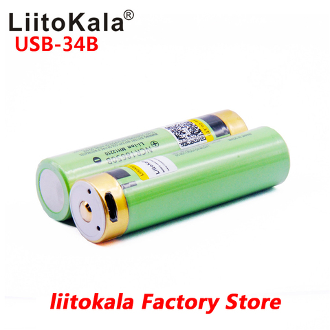 2pcs LiitoKala USB 18650 battery 3.7V 18650 3400mAh Li-ion USB Rechargeable Battery With LED Indicator Light DC-Charging ► Photo 1/5