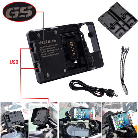  Motorcycle Phone Mount with USB Charger Mobile Phone holder GPS  Navigation Bracket for BMW R1200GS R1250GS LC ADV Adventure F700GS F800GS  F750GS F850GS for Honda CRF1000L Africa Twin Accessories : Automotive