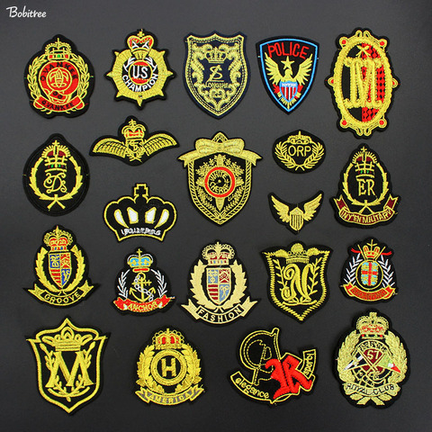 Yellow Golden Badges for clothes Patches Decoration Iron on