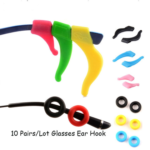 10Pairs/lot Anti Slip Silicone Glasses Ear Hooks For Kids And Adults Round Grips Eyeglasses Sports Temple Tips Soft Ear Hook ► Photo 1/3