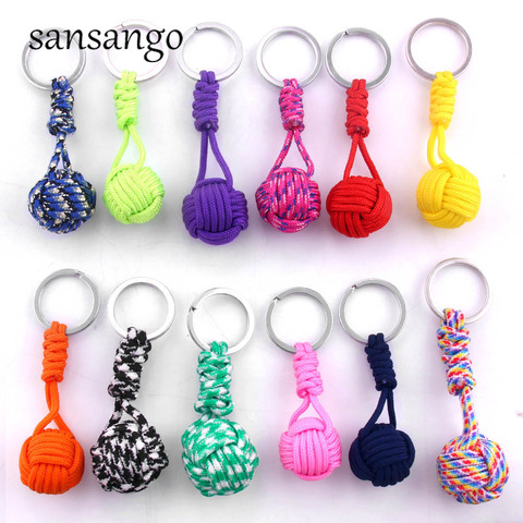 New Woven Paracord Lanyard Keychain Outdoor Survival Tactical Military Parachute Rope Cord Ball Pendant Keyring key chain ► Photo 1/6