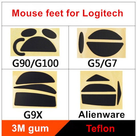 2 sets/pack TPFE mouse skates mouse feet for Logitech G90/G100 G9/G9X G5/G7 Thickness is 0.6mm ► Photo 1/1