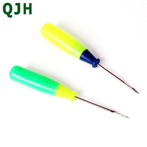 2pcs Steel Stitcher Sewing Awl Shoes&bags hole hook DIY Handmade Leather tool Plastic handle cone needle shoe repair needles ► Photo 1/6