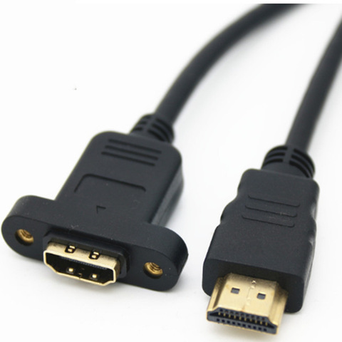 30cm/50cm HDMI Extension Cable Male to Female With Screw Panel Mount V1.4 ► Photo 1/3