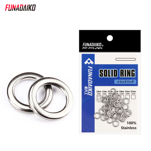 FUNADAIKO Stainless Steel Fishing Solid Ring O Rings Flat Fishing Swivel Knot Lure Fishing Solid Rings Accessoried ► Photo 1/5