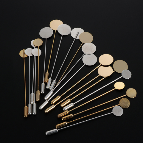 10Pcs gold-plated simulation pearl alloy copper long pin pin DIY lapel dress jewelry making brooch basic jewelry accessories ► Photo 1/6
