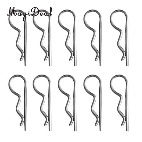 MagiDeal Strong Durable 10Pcs Marine Stainless Steel R Retaining Clip Spring Cotter Pin 1.2x22mm for Rowing Sailing Boating Acce ► Photo 1/6
