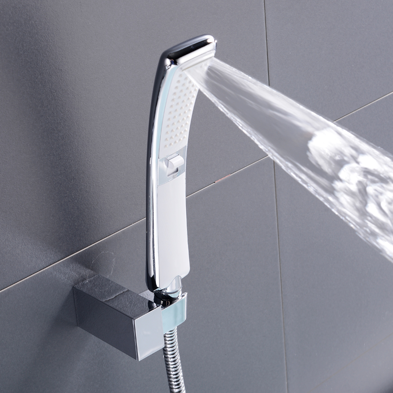 New Bathroom Chrome Brass Water saving Square Hand Shower Head Handheld Sprayer