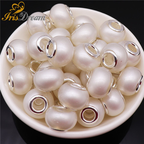 10Pcs 16mm Big Round Shape Pearl Glass European Beads for Jewelry Making DIY Chain Necklace Large Hole Fit Pandora Bracelet ► Photo 1/6