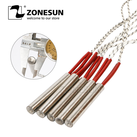 ZONESUN 30mm Length 5pcs Diameter 6.8.10.12mm Heating Element Mould Wired Cartridge Heater AC220V Electricity Generation ► Photo 1/5