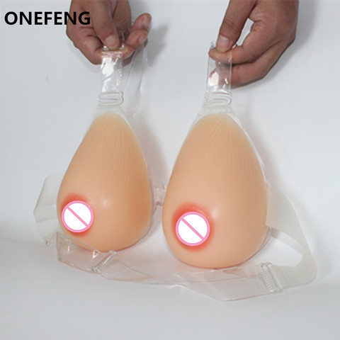 ONEFENG Hot Selling Silicone Artificial Beautiful Breast Forms Shemale Crossdresser Favorite False Boobs 400-1600g ► Photo 1/6