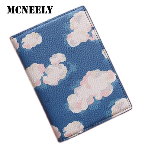 Cloud Pattern Women Passport Cover Travel Accessories PU Passport Protector With Bank ID Card Holder Case Gifts for Kids Women ► Photo 1/6