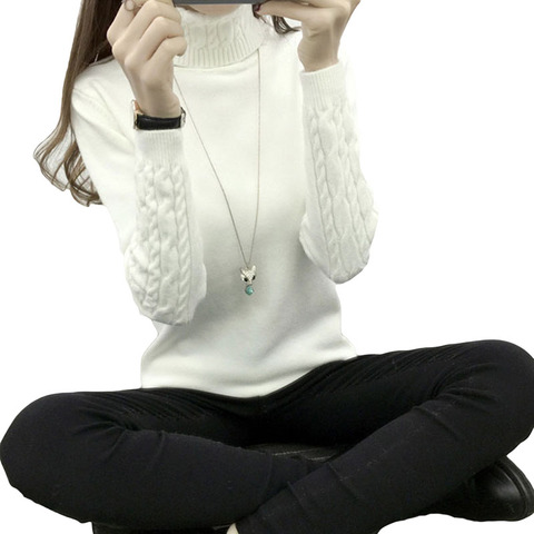 New Women Knitted Autumn Winter Long Sleeve Thick Turtleneck Sweaters Pullovers Female Tops ► Photo 1/6