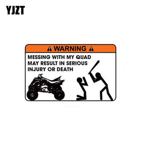 YJZT 12.2CM*8CM Funny MISSING WITH MY QUAD MAY RESULT IN SERIOUS INJURY OR DEATH PVC Decal Car Sticker 12-0155 ► Photo 1/6