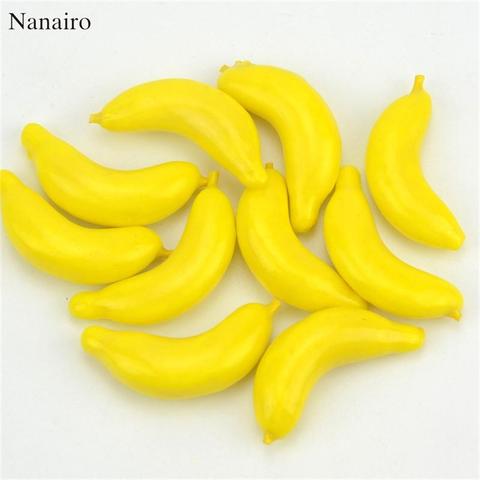 Cheap 60pcs 4.5cm Banana Mini Artificial Fake Foam Fruits and Vegetables Berries Flowers For Wedding Christmas Tree Decoration ► Photo 1/6