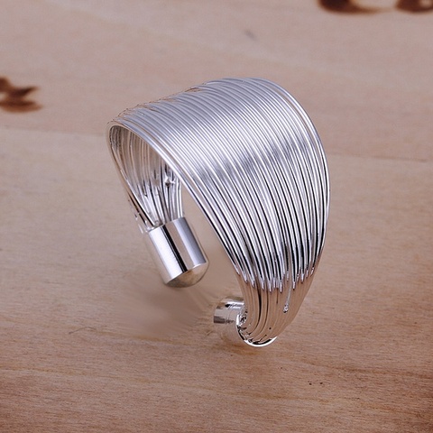 The best gift hot fashion exquisite silver circular opening multi-line ring silver  classic models silver jewelry R018 ► Photo 1/4