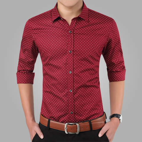 2022 New Spring Men Shirts Casual Slim Fit Long Sleeve Shirt For Male designer Print Camisa Brand Dress Shirt Big Size M~5XL CA3 ► Photo 1/1