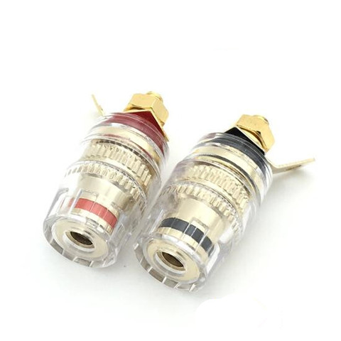 2pcs/lot Banana Connector 4mm Thread Medium Amplifier Speaker Spade Terminal Binding Post Banana Plug Socket Connector ► Photo 1/1