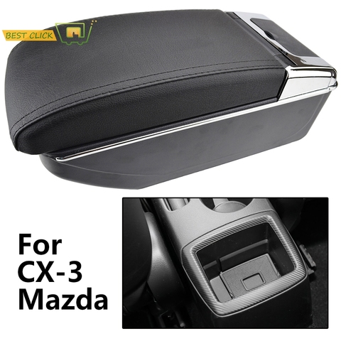 Car Armrest For Mazda CX-3 Dual Arm Rest Cup Holder 2015 - 2022 Center Console Box Leather 2016 2017 CX3 CX 3 ► Photo 1/6