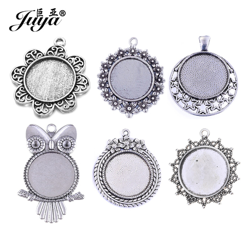 JUYA 10pcs/lot 25mm Ancient Cabochon Base Tray Bezel Blank Setting For Pendant Necklace DIY Jewelry Making Findings jewellery ► Photo 1/6