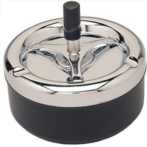 JX-LCLYL Indoor Outdoor Cigarette Ash Holder Metal Spinning Round Push Down Ashtray ► Photo 1/6
