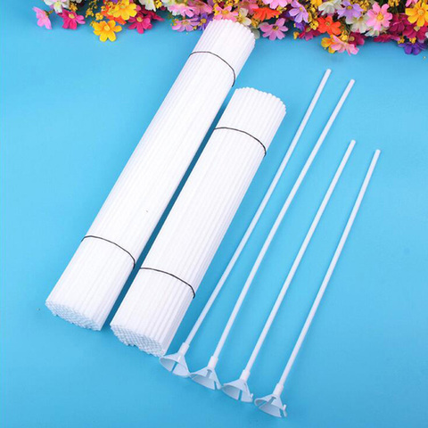 10Pcs/lot White Plastic Rods Balloon Sticks Holders with Cups for Wedding Birthday Decoration Festival Party Ballon Accessories ► Photo 1/6
