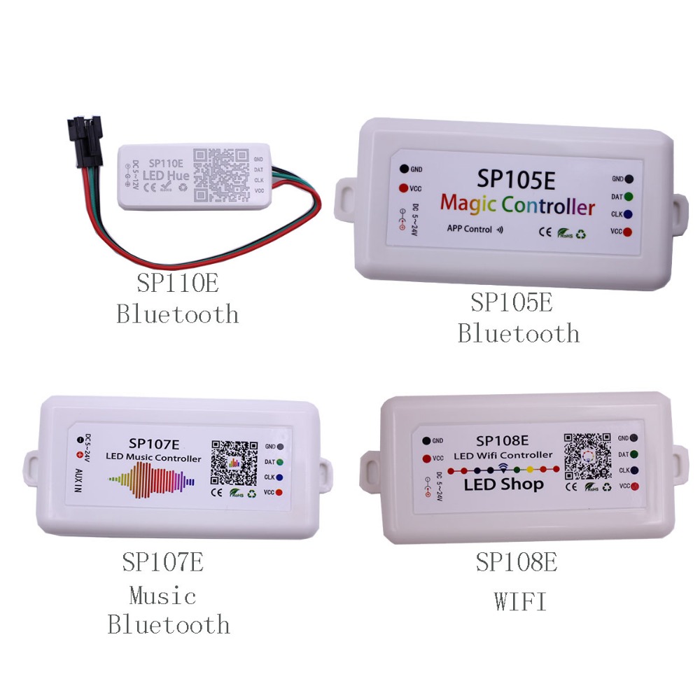 SP105E SP107E SP108E wireless Music Controller 5V-24V For WS2812B 2811 LED Strip 