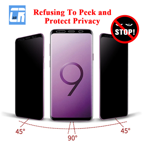 3D Full Curved Anti Spy Tempered Glass for Samsung Galaxy S20 S10 S9 S8 Plus Note 8 9 10 Plus Protect Privacy Screen Protector ► Photo 1/6