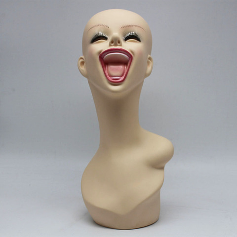New Arrival plus size Fiberglass Realistic female mannequin heads manikin  dummy head bust wigs head display