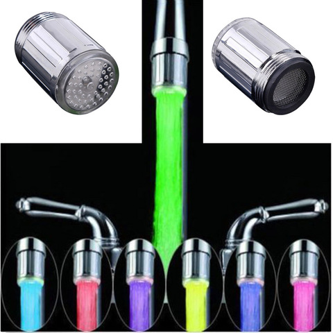 Luminous Light-up LED Water Faucet Shower Tap Basin Water Nozzle Bathroom Kitchen Heater Faucets thermostat Blue 3Color 7 Colors ► Photo 1/6