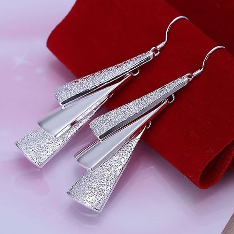 E015 Hot Sale Free Shipping Silver Color Fine Jewelry,Wholesale 925-Sterling-Silver Charms FashionTriple Pieces Earrings E015 ► Photo 1/1