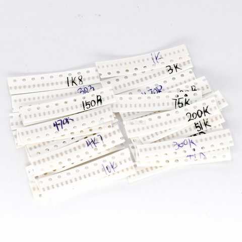 0402 SMD Resistor Kit Assorted Kit 1ohm-1M ohm 5% 33valuesX 20pcs=660pcs Sample Kit Resistance Set ► Photo 1/2
