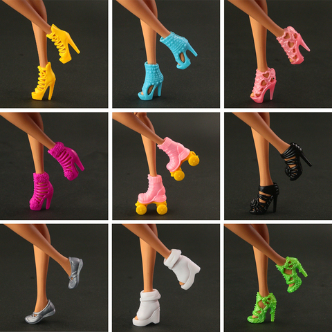 10 pair / lot New beautiful Doll shoes Fashion Roller skating Shoes for barbie Doll  lovely ► Photo 1/6