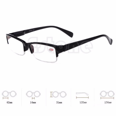 New Black Frames Semi-rimless Eyeglass Myopia Glasses -1 -1.5 -2 -2.5 -3 -3.5 -4 ► Photo 1/1