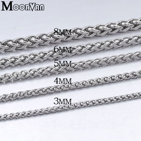 Moorvan Men Necklace Stainless Steel Boys Jewelry 40cm-90cm