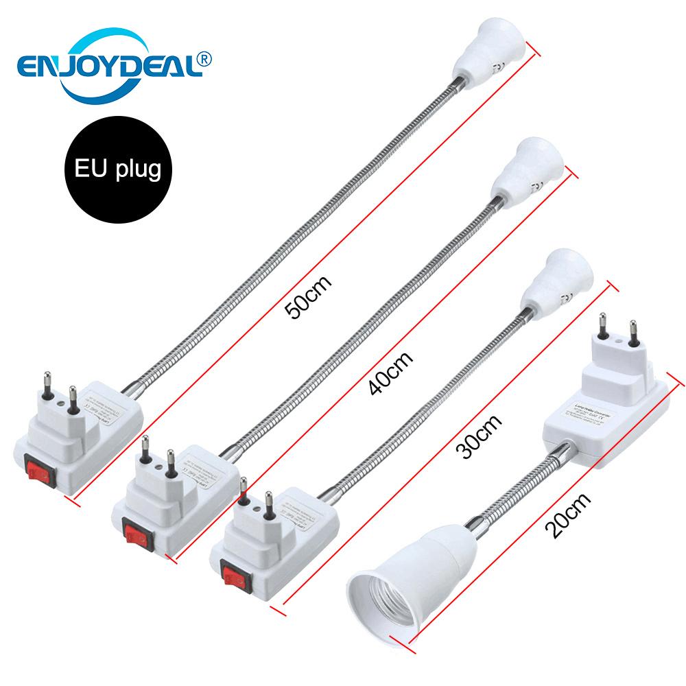 US Plug E27 Socket Adapter with On/Off Switch Flexible Lamp Bulb Holder 30cm#NEW 