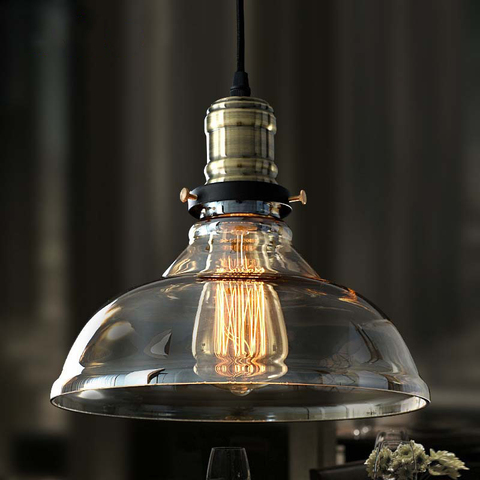 Vintage E27 Lampholder Pendant Lights Retro Glass Hanging Lamp Russia Luminaire Kitchen Dining Bedroom Cafe Bar Pendant Lamp ► Photo 1/6