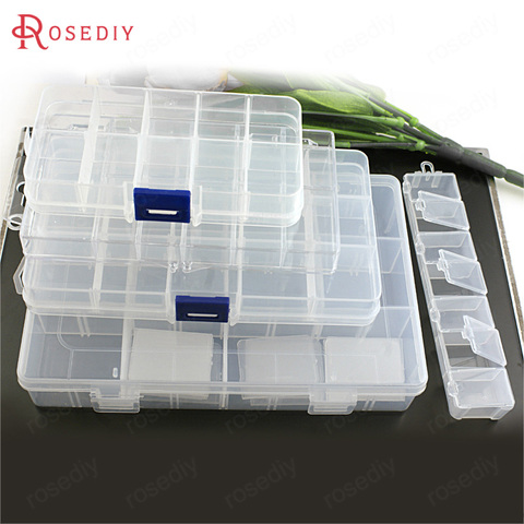 (8462)White Acrylic Plastic Rectangle Loaded Beads Box Beads Container Diy Jewelry Findings Accessories ► Photo 1/6