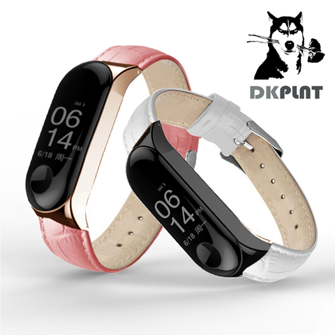 Black Rose Gold Case Smart Watch band for Xiaomi Mi Band 4/5 Leather strap For xiaomi mi band 4/3 bracelet Miband 5/4/3 Strap ► Photo 1/5