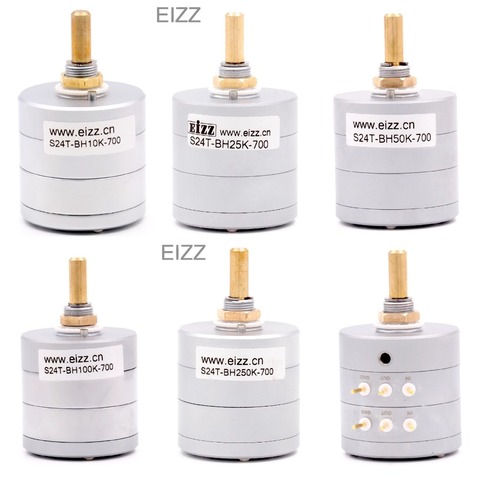 EIZZ Stereo 10K 25K 50K 100K 250K 24 Steps Volume Potentiometer LOG Stepped Attenuator Gold Plated Copper Pins Hifi Audio DIY ► Photo 1/6