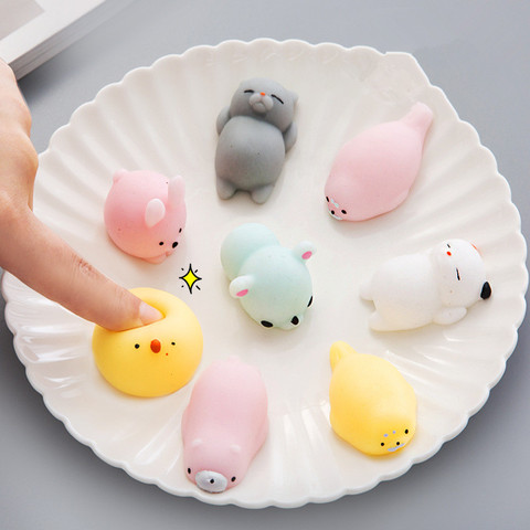 Anti-stress Squishy Toys Phone Strap Mini Soft Silicone Hand Squeeze Squishy Animals Cat Kawaii Rubber Squishes Antistress Toy ► Photo 1/4