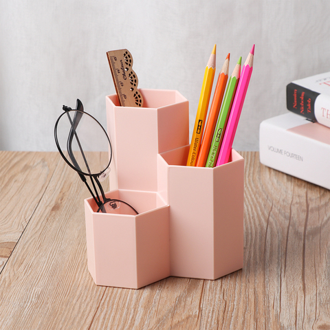 Multi-function PP Case 4-grid Sub-grid Desktop Storage Box Desk Organizer  Pencil Make-Up Cosmetic Holder
