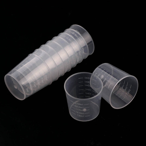 20pc 30ml Clear Plastic Liquid Measuring Cups Graduaeted Laboratory Test Cylinder With Scales For Resin Silicone Mold Tool ► Photo 1/6