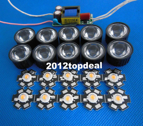 10X 3W Plant Grow Full Spectrum 380-840nm High Power LED + 10pcs lens + 1pcs 6-10x3w driver ► Photo 1/1