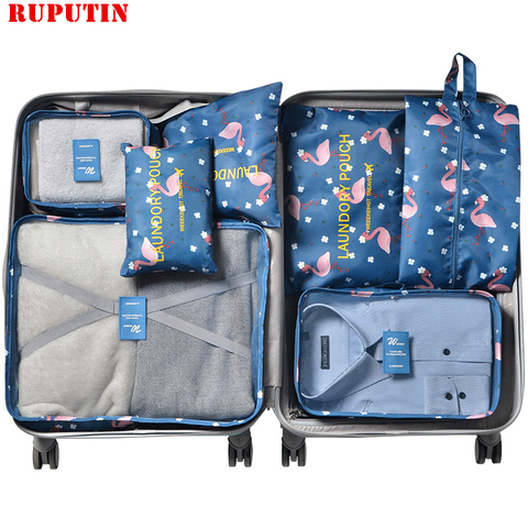 RUPUTIN 7Pcs/set Travel Organizer Suitcase Clothes Finishing Kit Portable Partition Pouch Storage Bags Home Travel Accessories ► Photo 1/6
