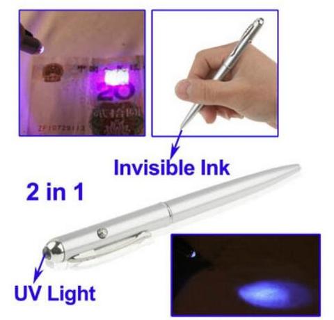 Security Secret Message Invisible Ink Pen Marker Spy,Covert Pen with Ultraviolet UV LED Currency Detector Secret Pen Ballpoint ► Photo 1/1