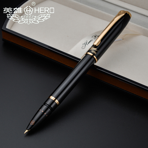 Hero fountain pens authentic 1079 ultrafine pen 0.38mm students Office business gift box black pink yellow blue  FREE shipping ► Photo 1/6