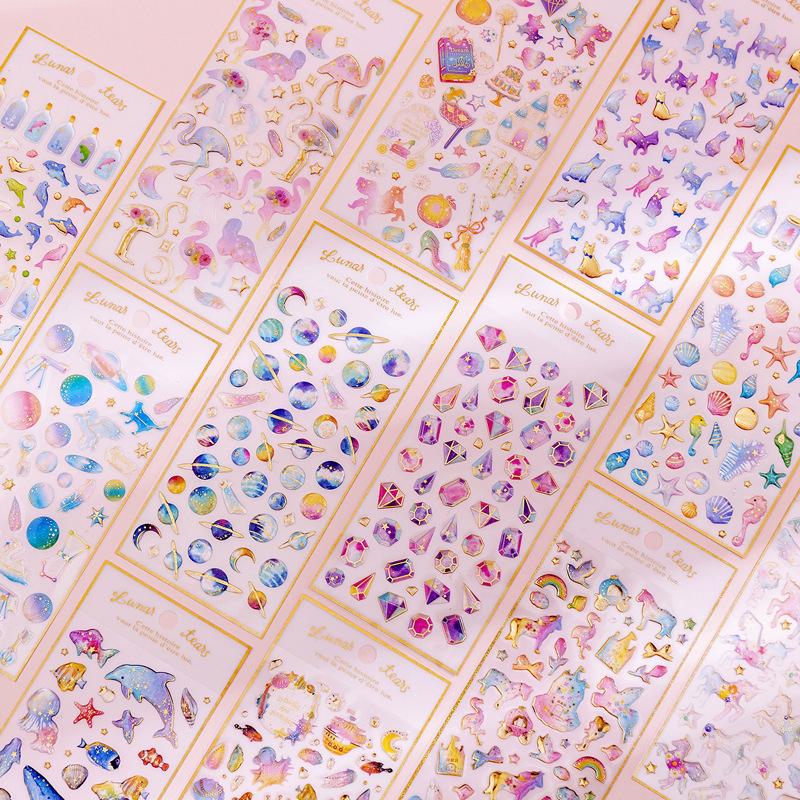 Adhesive DIY Diary Album Label Crystal Diamond Decorative Stickers Scrapbooking 